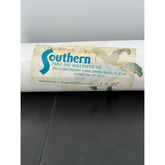 Vintage s.a. Maxwell co. 7267-492 32.8ft. Tropical Tree Stripped Wallpaper Roll - Picture 7 of 13